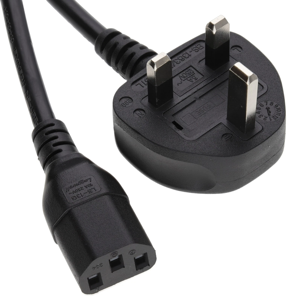Power Cord UK Plug to IEC Cable (Cavitation & Hydro Facial Beauty Machines) C13 1m/1.5m/1.8m/2m/3m Lot