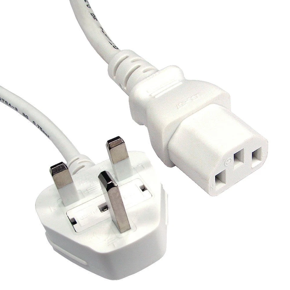 Power Cord UK Plug to IEC Cable (Cavitation & Hydro Facial Beauty Machines) C13 1m/1.5m/1.8m/2m/3m Lot