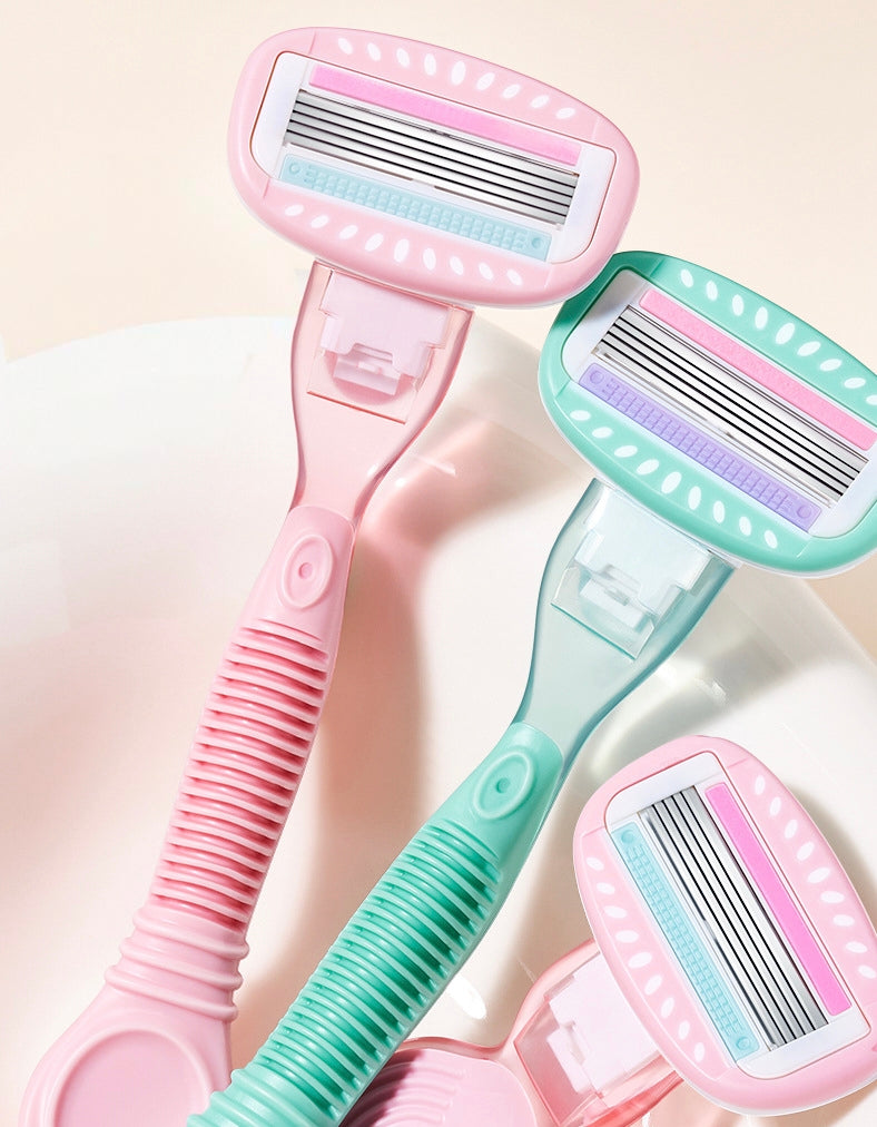 Premium 5-Layer Womens Razor | Smooth Painless Body Hair Remover with Lubricating Strip, Reusable Shaver for Legs, Armpits, Bikini Line, Sensitive Skin Friendly