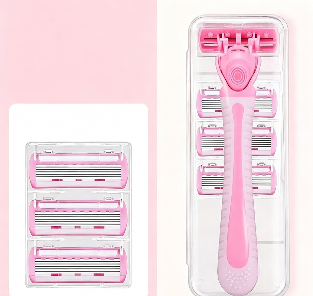 Premium 5-Layer Womens Razor | Smooth Painless Body Hair Remover with Lubricating Strip, Reusable Shaver for Legs, Armpits, Bikini Line, Sensitive Skin Friendly